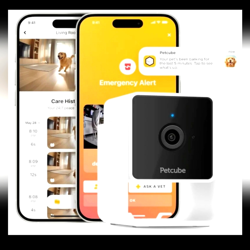 Petcube Cam Pet Monitoring Camera with Built-in Surveillance Night Vision NWT